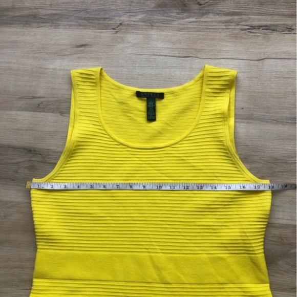Lauren Ralph Lauren Sunny Yellow Ribbed Midi Dress - Picture 3 of 6